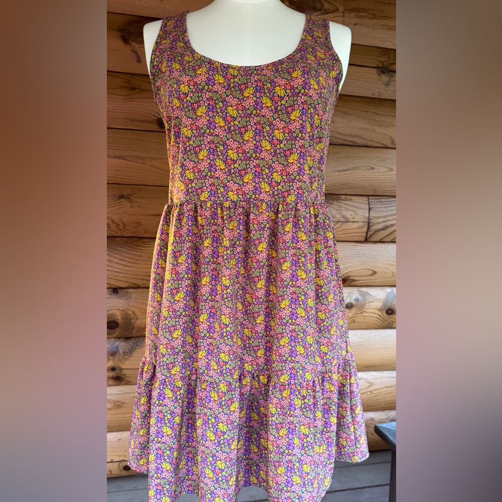 Toad&Co sunkissed tiered dress Susana- Pink and Yellow